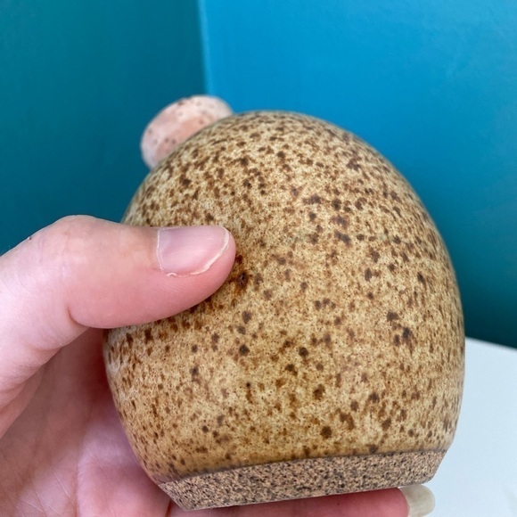 HANDMADE Pottery Parmesan Cheese Shaker with Cork Stop Tan Brown Speckle Glaze - Picture 5 of 13
